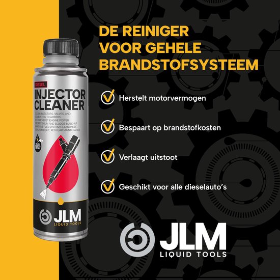 Zilveren bus JLM Diesel Injector Cleaner, reinigt het hele brandstofsysteem. Herstelt vermogen, bespaart kosten, verlaagt uitstoot.