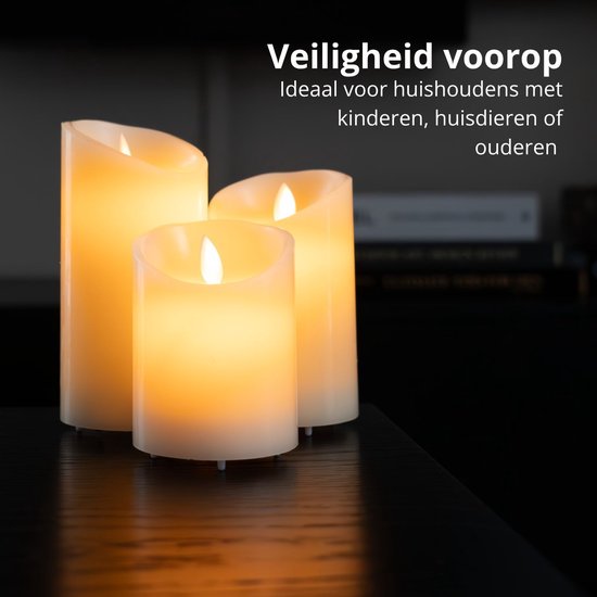 FlinQ Oplaadbare LED Kaarsen met Bewegende Vlam - Inclusief Afstandsbediening met Timer en Dimfunctie - Nep Kaarsen met Flikkerende Vlam - Dinerkaarsen Oplaadbaar - 3 stuks - Antraciet