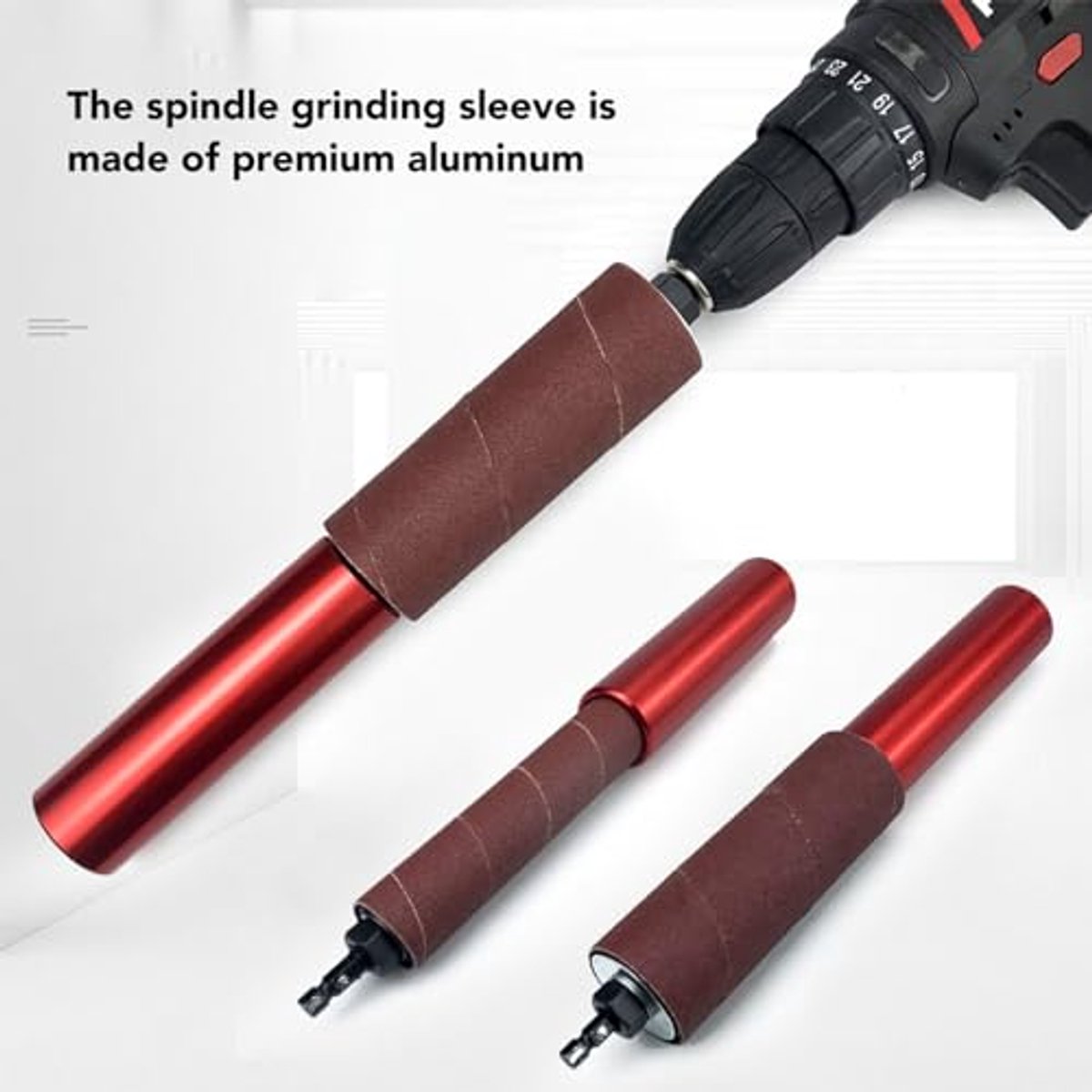 11Pcs Spindle Sander Adapter Set 1.5 Inch Mandrel Aluminum Drill Sanding Mandrel Set for Polishing Curves Resurfacing Smoothing Inner Holes