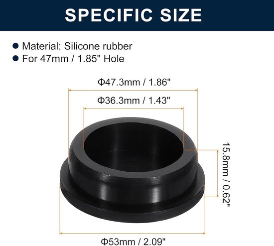 Allecto Plus Rubberen Stoppen Voor Gaten Van 46 47 Mm 2 Stuks In 