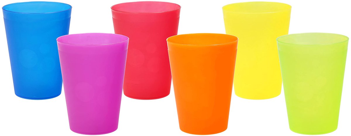 Ibenzoa® Kleurrijke set van zes stapelbare drinkbekers voor dagelijks gebruik