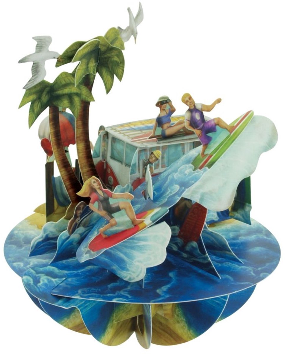 3D Kaart Beach & surfing - Santoro London Pirouettes