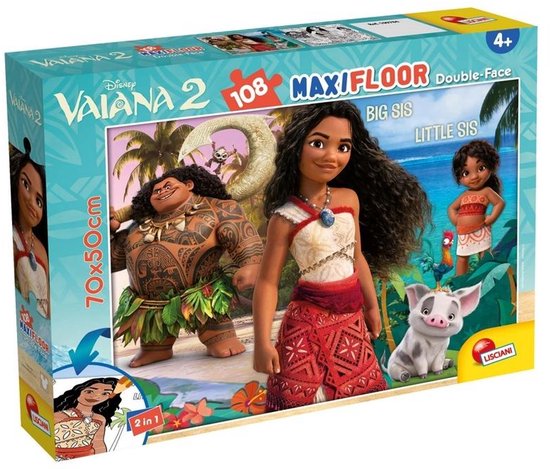 Lisciani - Puzzle - Disney Vaiana 2 - Maxi puzzle de sol 108 pièces