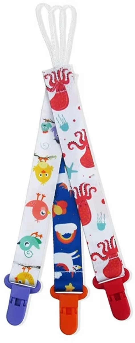 Set 3 stuks speenkoord - Speenketting - Dieren Mix - Fopspeenkoord van Little Lemonade — afbeelding 3