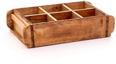 Die Stadtgärtner - Vintage houten kist - baksteenmal met 6 compartimenten - handgemaakt en duurzaam met metalen beslag