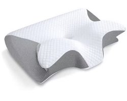 Ademvrij Hoofdkussen - Vlinderkussen - Anti Snurk - CPAP Kussen ✓ Orthopedisch Traagschuim Nekkussen - Ergonomisch Vlinder Slaapkussen - Cervicaal Hoofdkussen - Memory Foam Voor Nekklachten - Comfortabel Bedkussen - Ademvrij Hoofdkussen Apneu