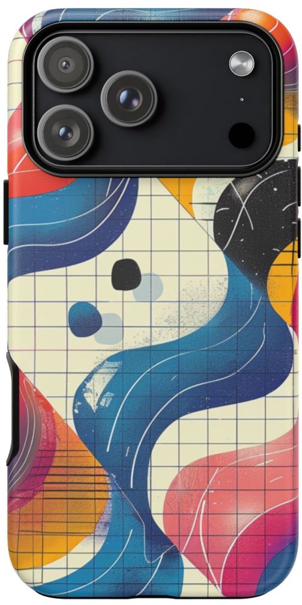 Kleurrijk Abstract Geometrisch Ontwerp – Telefoonhoesje Geschikt voor iPhone 17 Pro Max