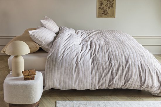 Beddinghouse Elya dekbedovertrek - Tweepersoons - 200 x 200/220 cm - Naturel van Merkloos — afbeelding 5