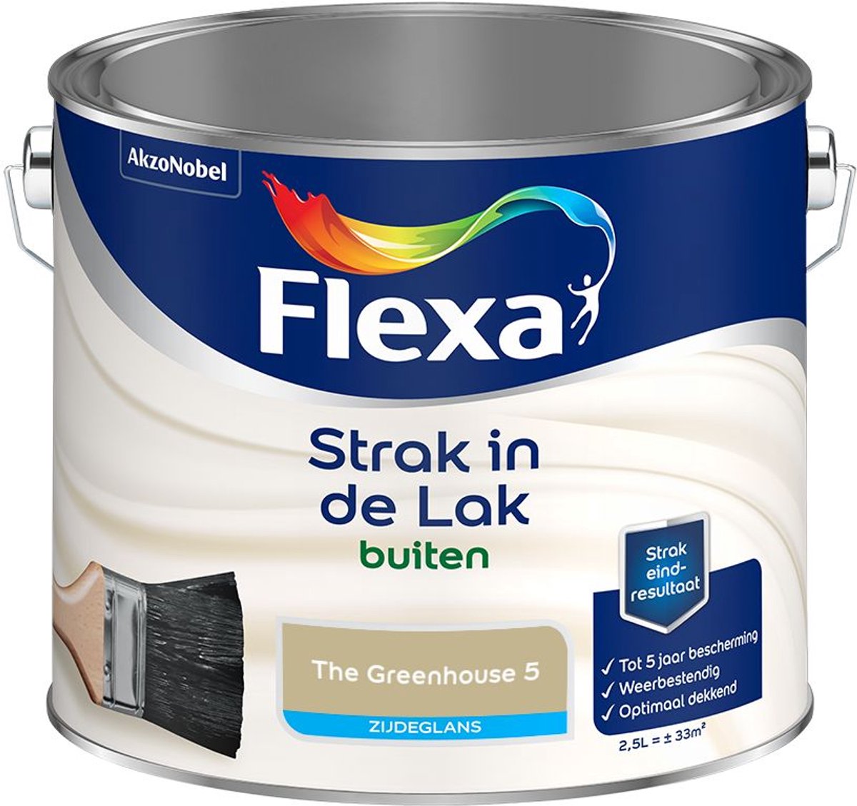 Flexa - Strak in de Lak Buitenlak Zijdeglans - The Greenhouse 5 - Mengverf - 2.5 L