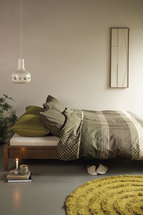 Beddinghouse Fera dekbedovertrek - Eenpersoons - 140 x 200/220 cm - Groen van Merkloos — afbeelding 5