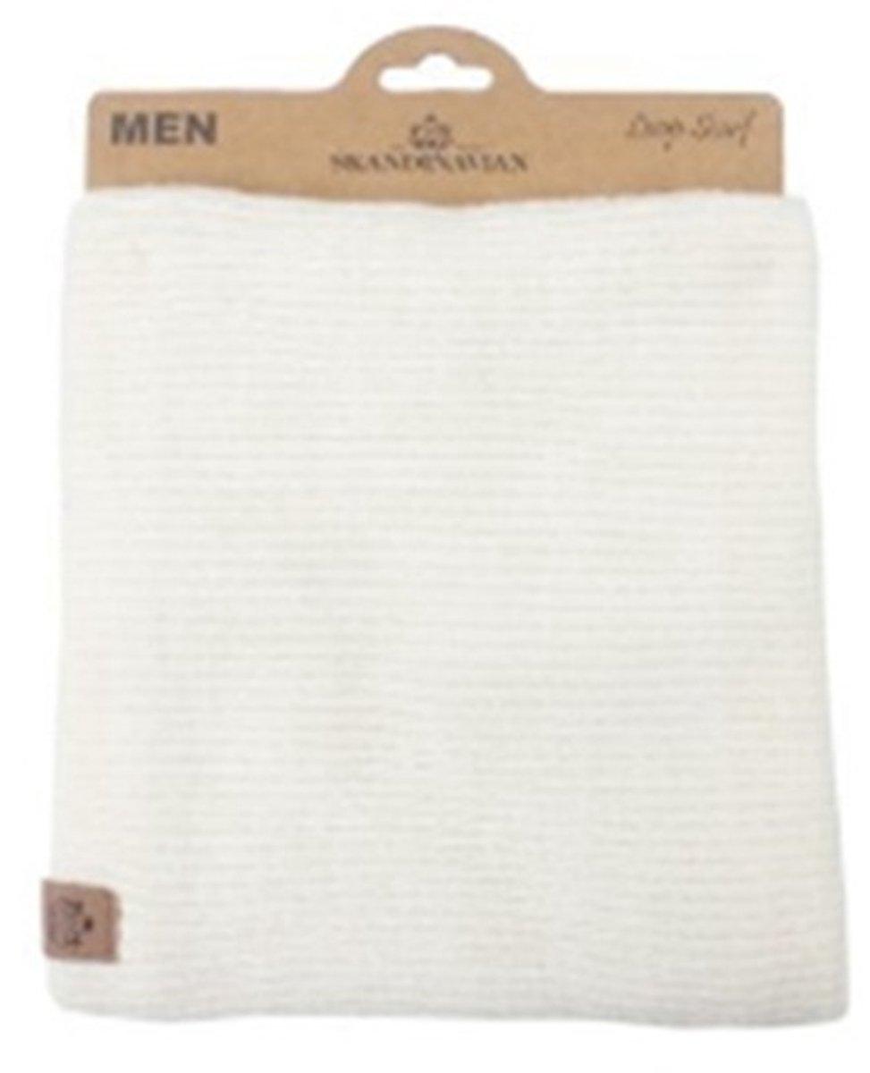 Natur Kopenhagen – Heren Colsjaal – Crème wit - Super Zacht Acryl – Winter