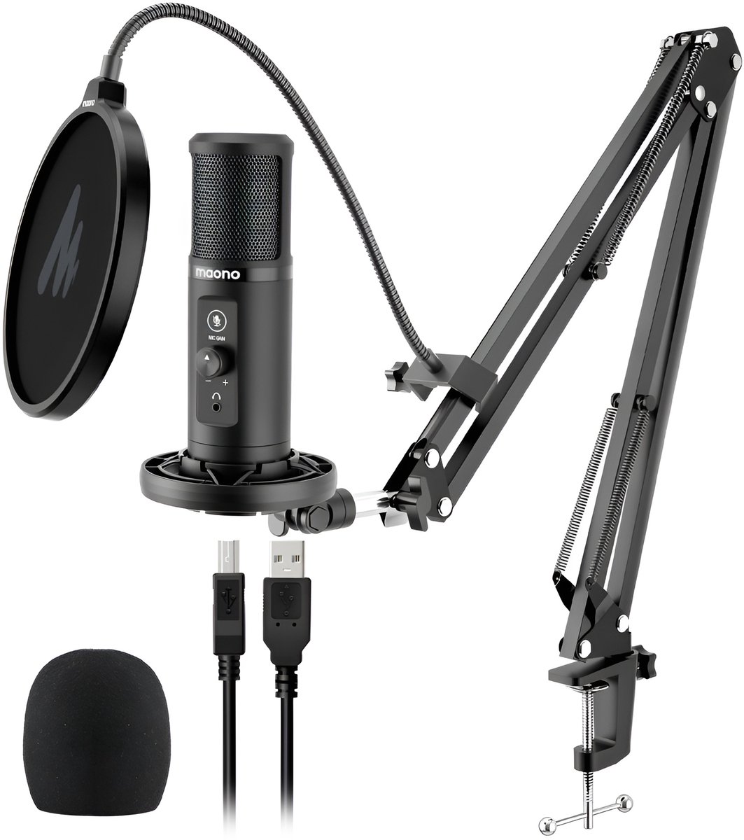 Maono PM422 USB Microfoon met Arm & Popfilter - Geschikt voor PC Laptop en Playstation