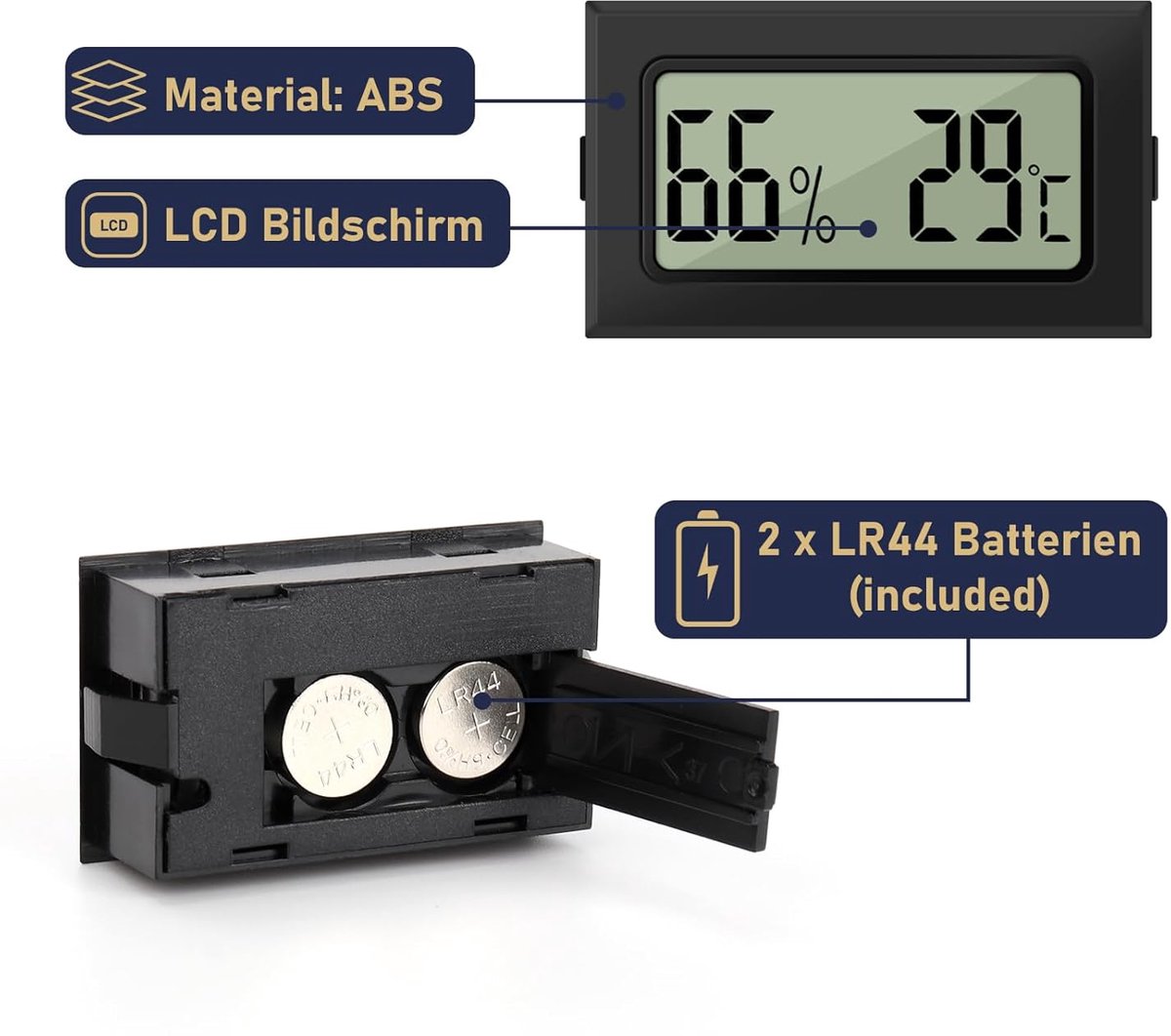 Digitale Mini Hygrometer en Thermometer 2-in-1 - 8 Stuks, Luchtvochtigheidsmeter voor Broeikas, Baby- en Woonkamer — cadeau in Cadeau-ideeën - foto 2