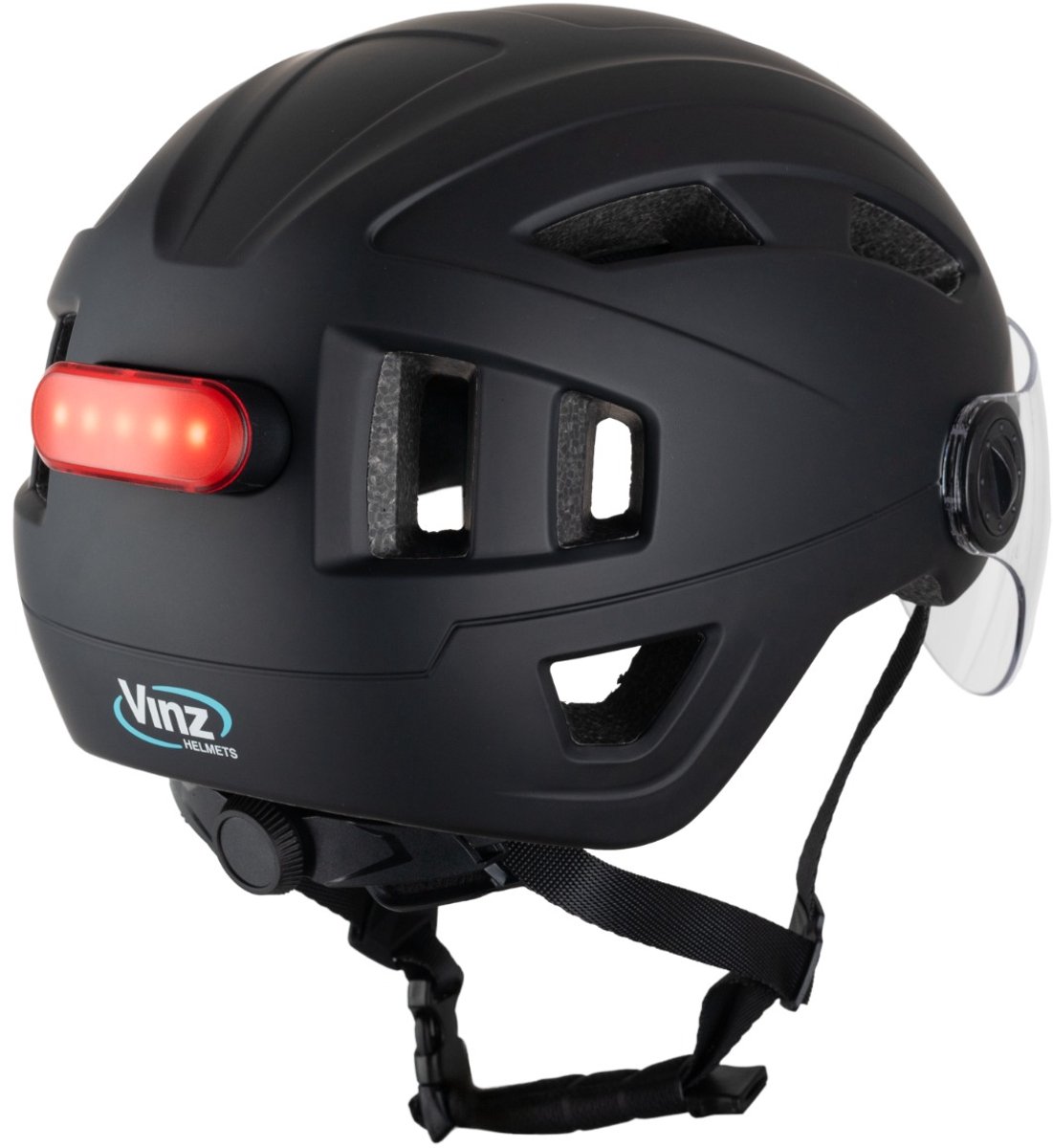VINZ Munda Speed Pedelec Helm - Vizier - E-bike & Snorscooter - LED licht - NTA 8776 Gekeurd - S,M,L,XL - Mat Zwart thumbnail 3