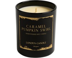 Londyn Candle - Caramel Pumpkin Swirl 220 Gr - 100% Sojawax - Handgemaakt - Huisparfum - Herfstgeur - Vegan - Londyn Shop