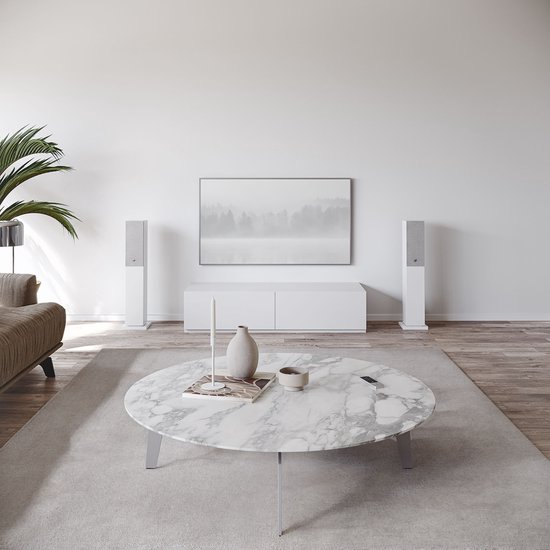 Audio Pro A38 W Smart Multiroom Actieve Vloerstaande Luidsprekers - Audio Pro Multiroom (Linkplay) - Ruimtecorrectie - 2x75W Speakers - 2.5-weg - Wit — afbeelding 3