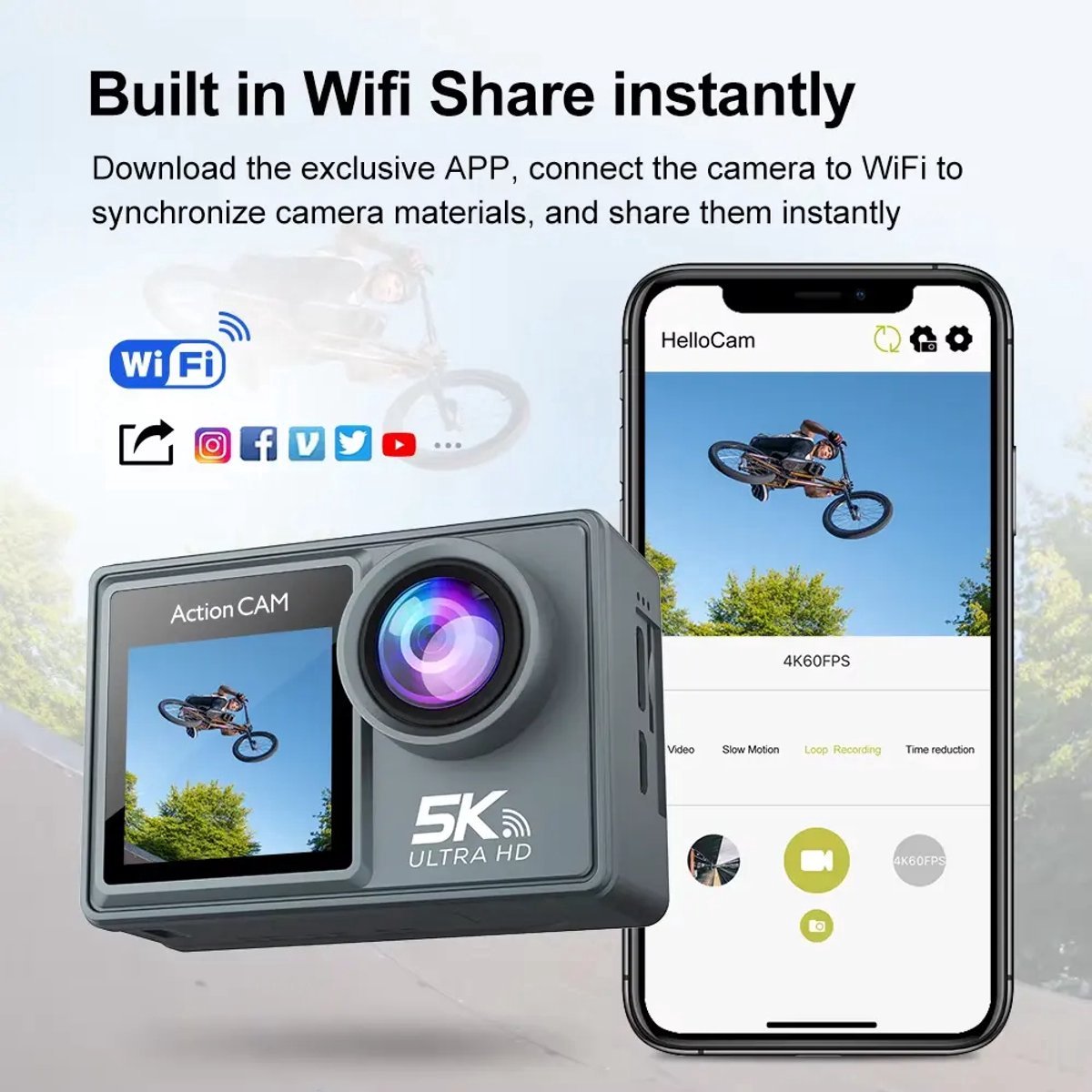 Zenergy Digitale Camera - 5K - 50MP - Compact Camera - Foto & Video - Action Camera - Vlog Camera thumbnail 3