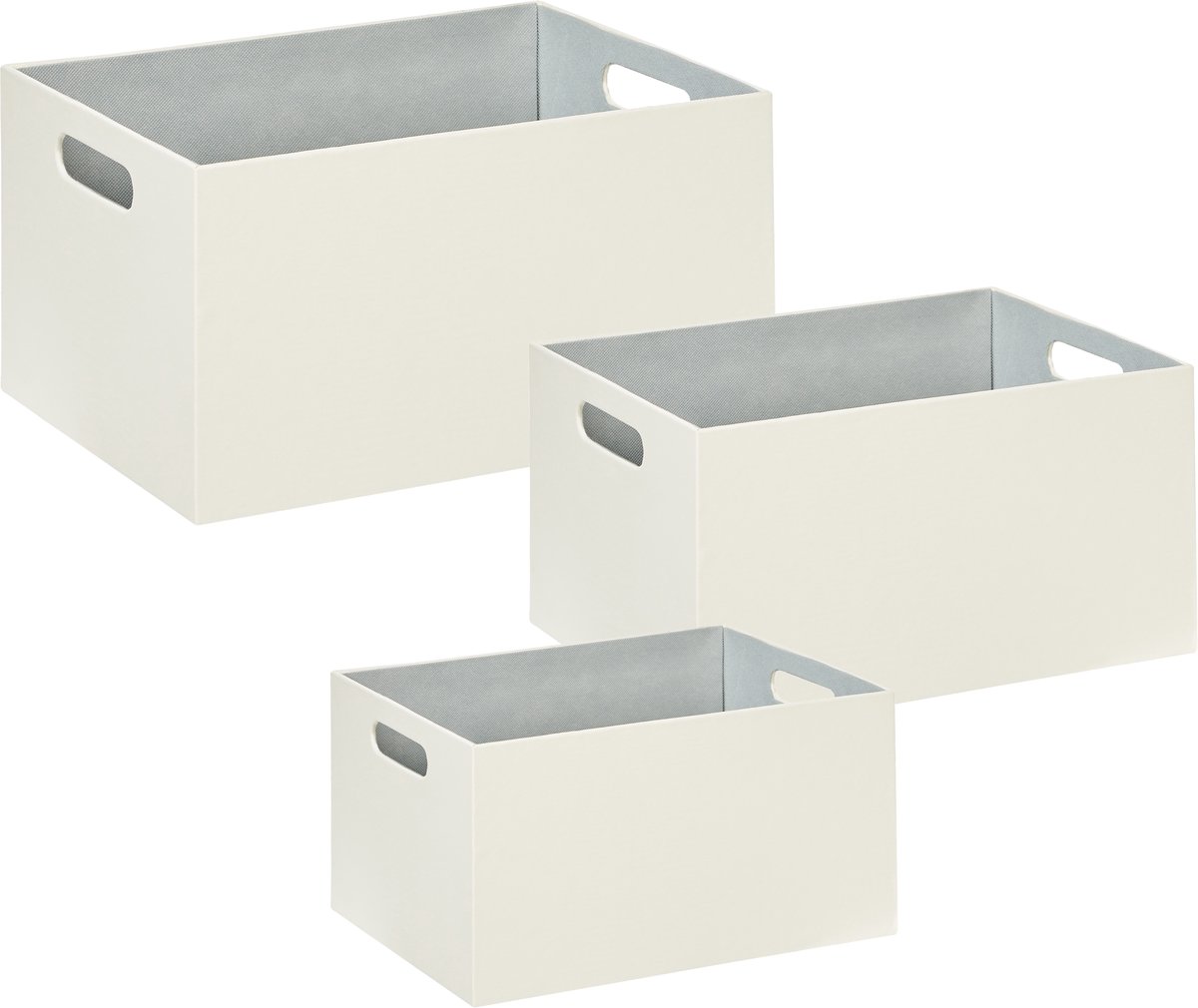 BELIANI LARSA - Opbergdozen set van 3 - Beige - Kunstleer