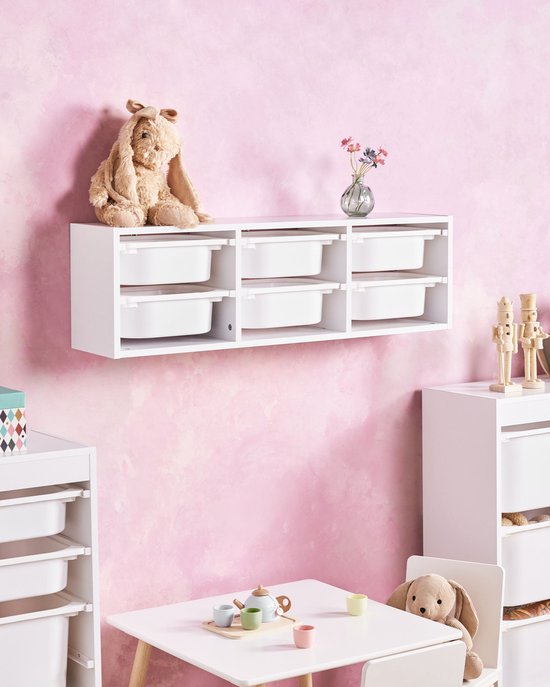 BELIANI TOBIN - Wandplank met 6 dozen - Wit - Vezelplaat