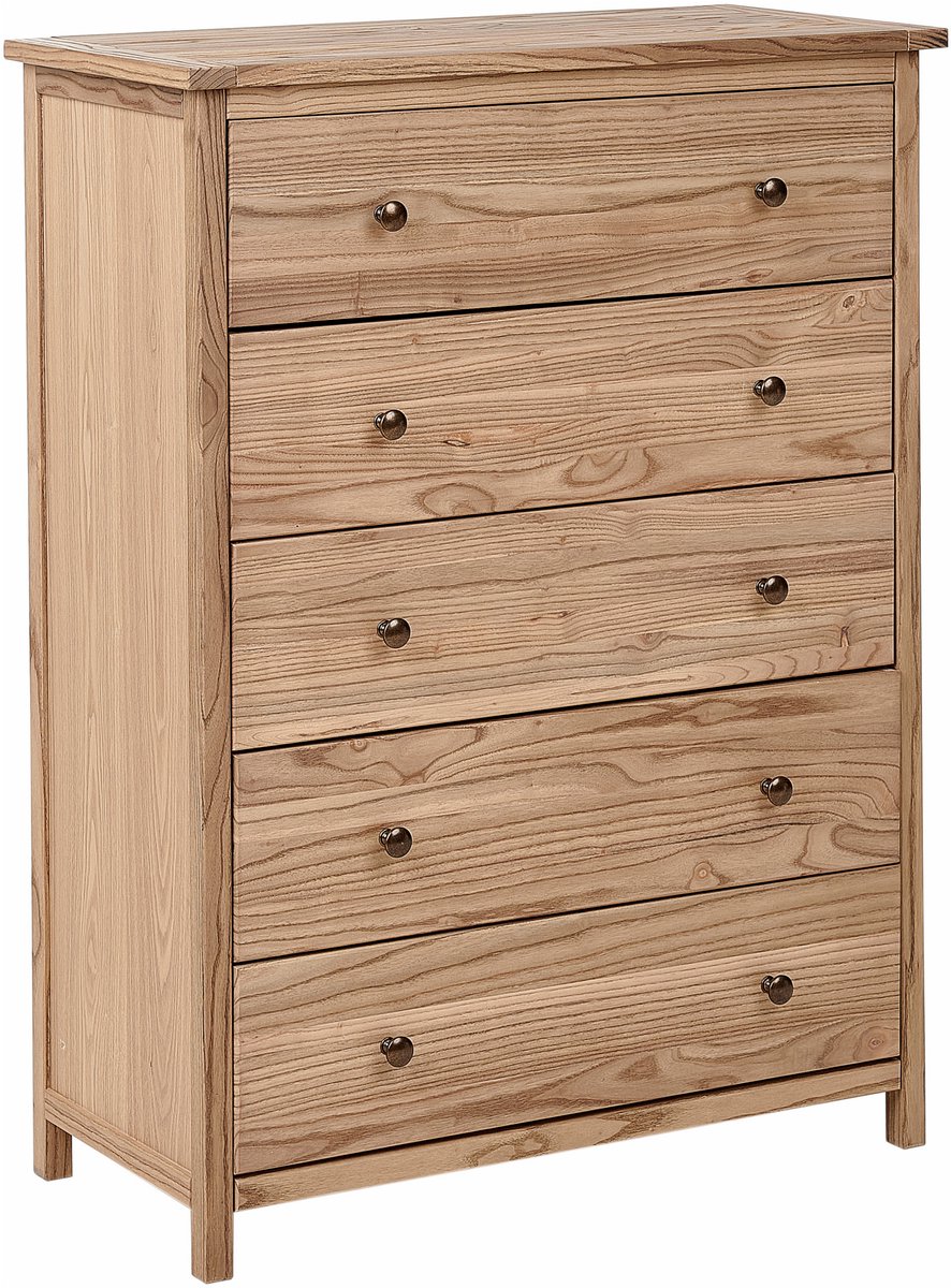 Beliani SALTON - Ladekast met 5 lades - Lichte houtkleur - Sassafras Bruin