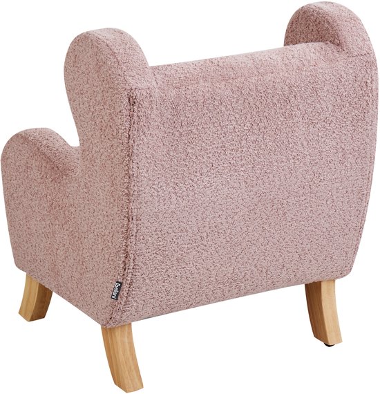 BELIANI FARUM - Kinderfauteuil - Lichtroze - Bouclé van Merkloos — afbeelding 3