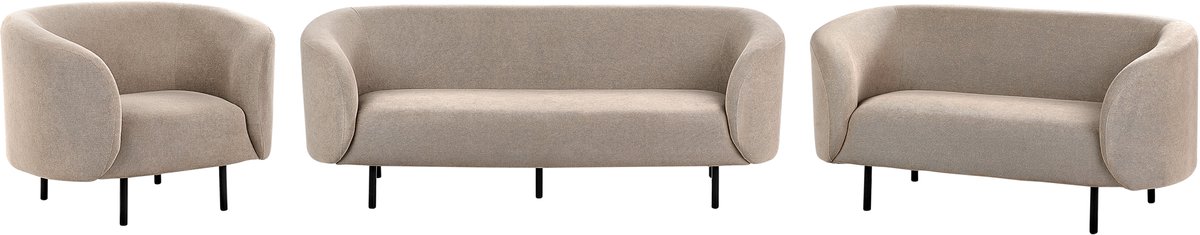 LOEN - Woonkamerset - Taupe - Polyester