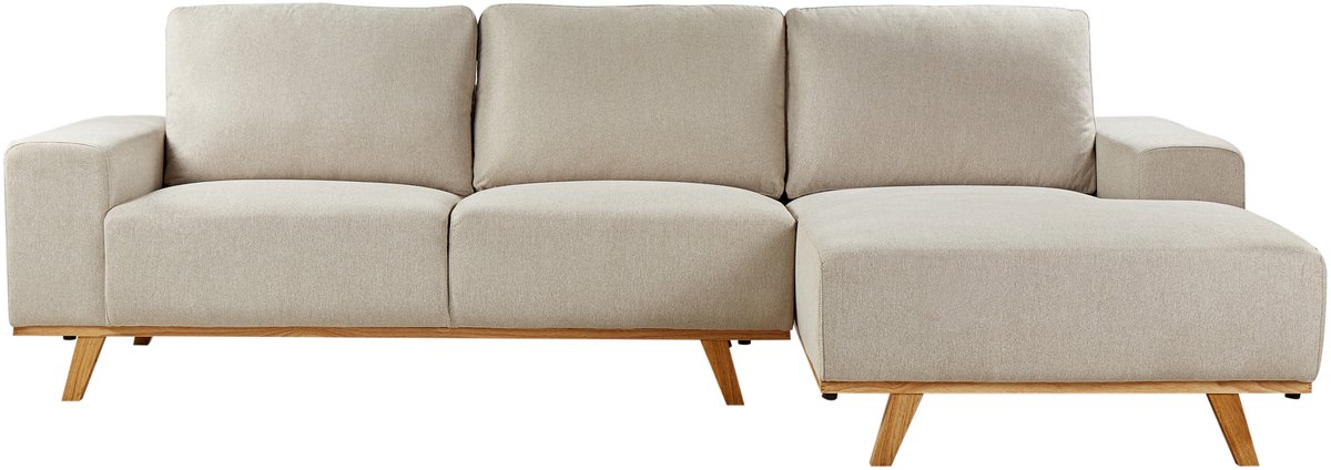 Beliani NORA - Hoekbank - Beige - Linkszijdig - Polyester