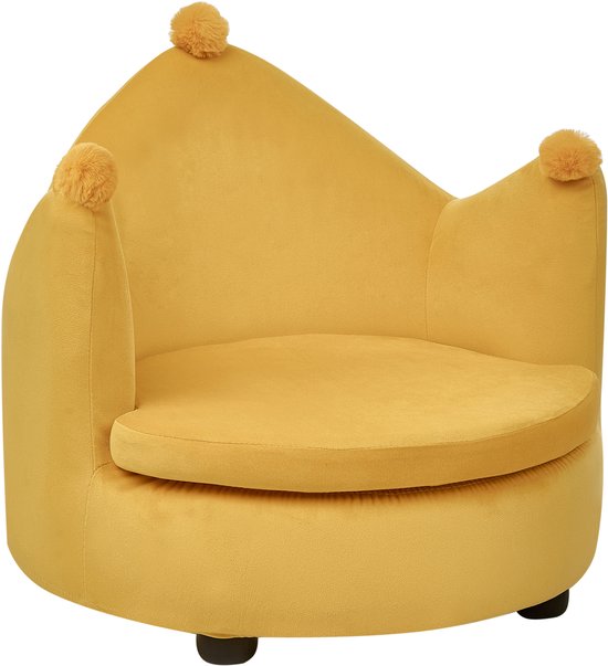 Chaise haute Kroon VEGA en velours jaune