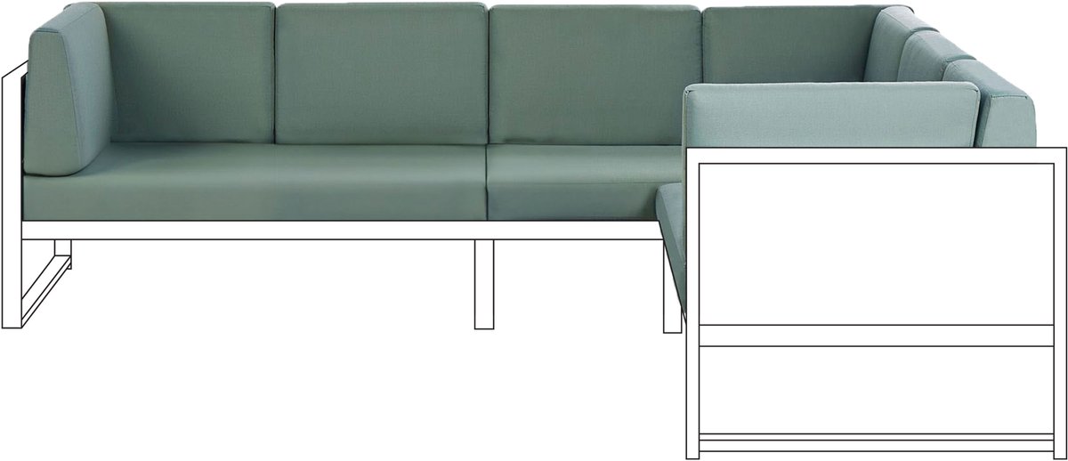 CASTELLA - Tuinkussen hoezen set - Groen - Polyester