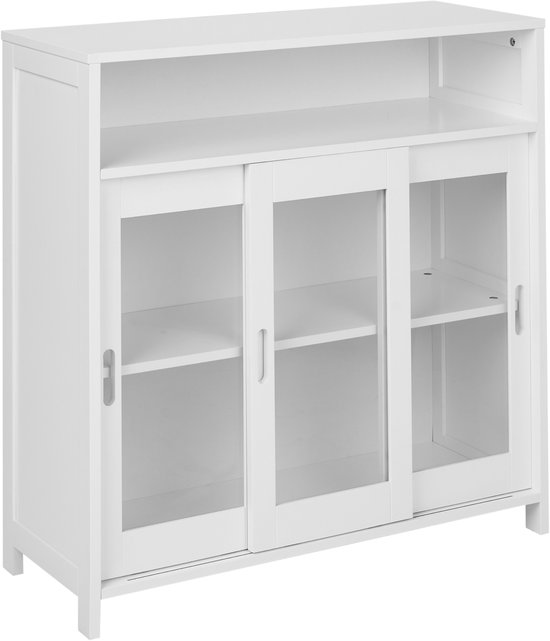 BELIANI CRABTREE - Vitrine en Verres - Wit - MDF
