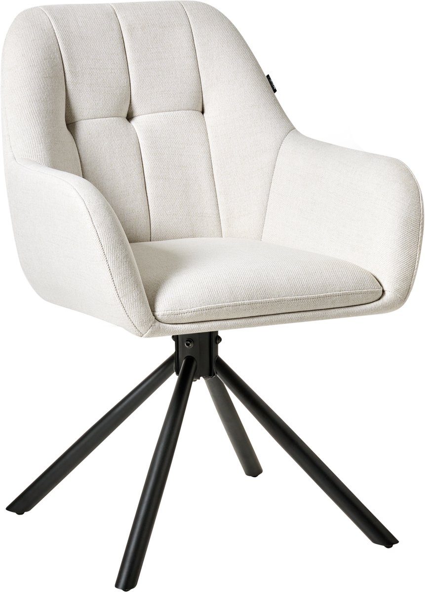 UBLY - Eetkamerstoel - Gebroken wit - Polyester
