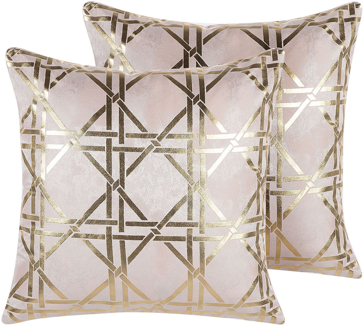 Beliani CASSIA - Sierkussen set van 2 - Roze - 45 x 45 cm - Polyester