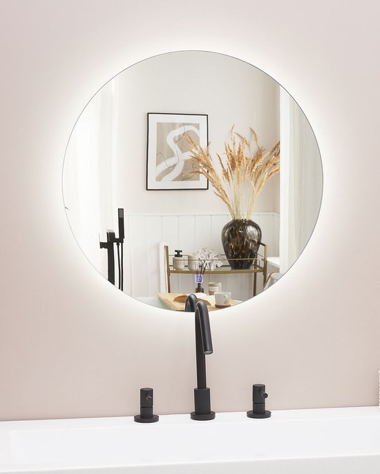 Beliani CALLAC - Miroir LED- Argent - Glas