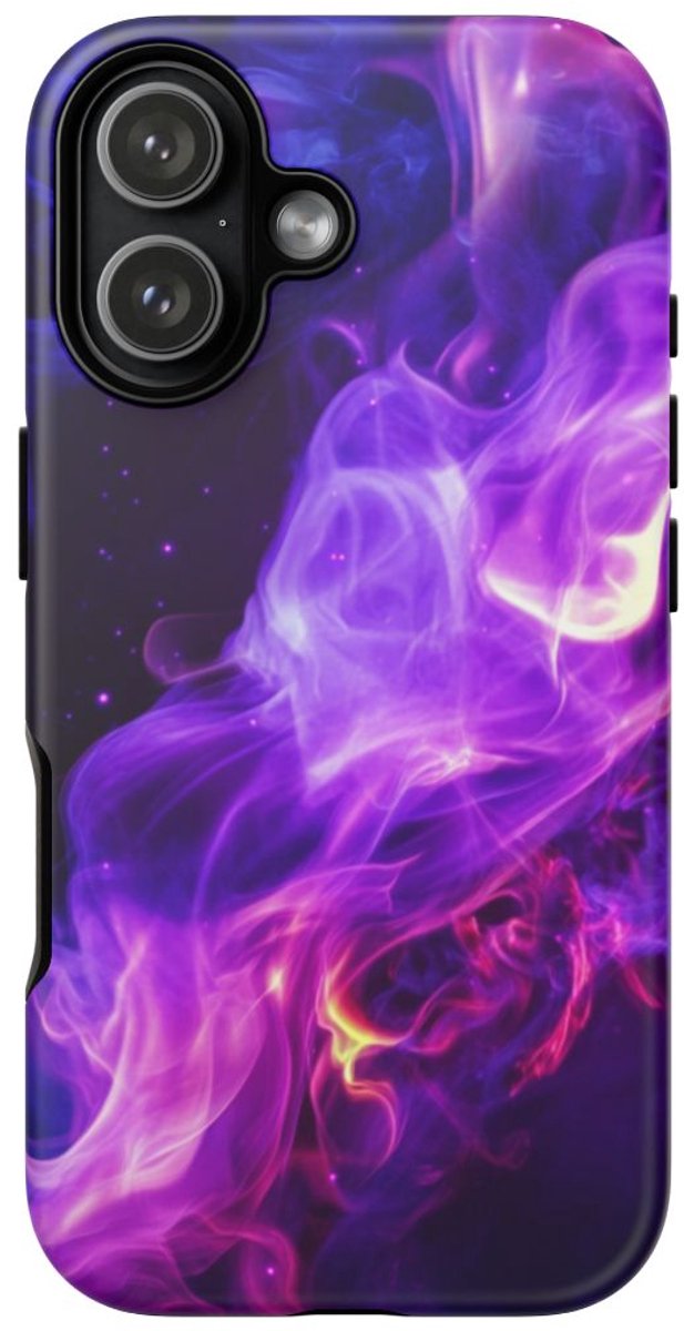 Paarse en Blauwe Abstracte Vlammen – Telefoonhoesje Geschikt voor iPhone 17