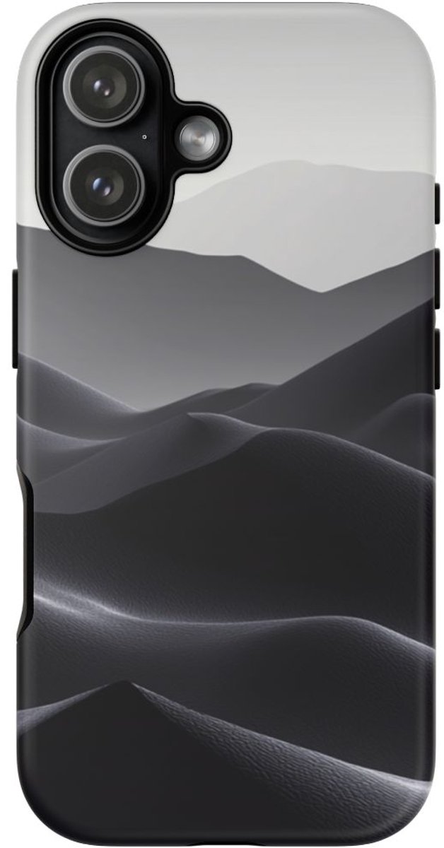 Monochroom Berglandschap – Telefoonhoesje Geschikt voor iPhone 17