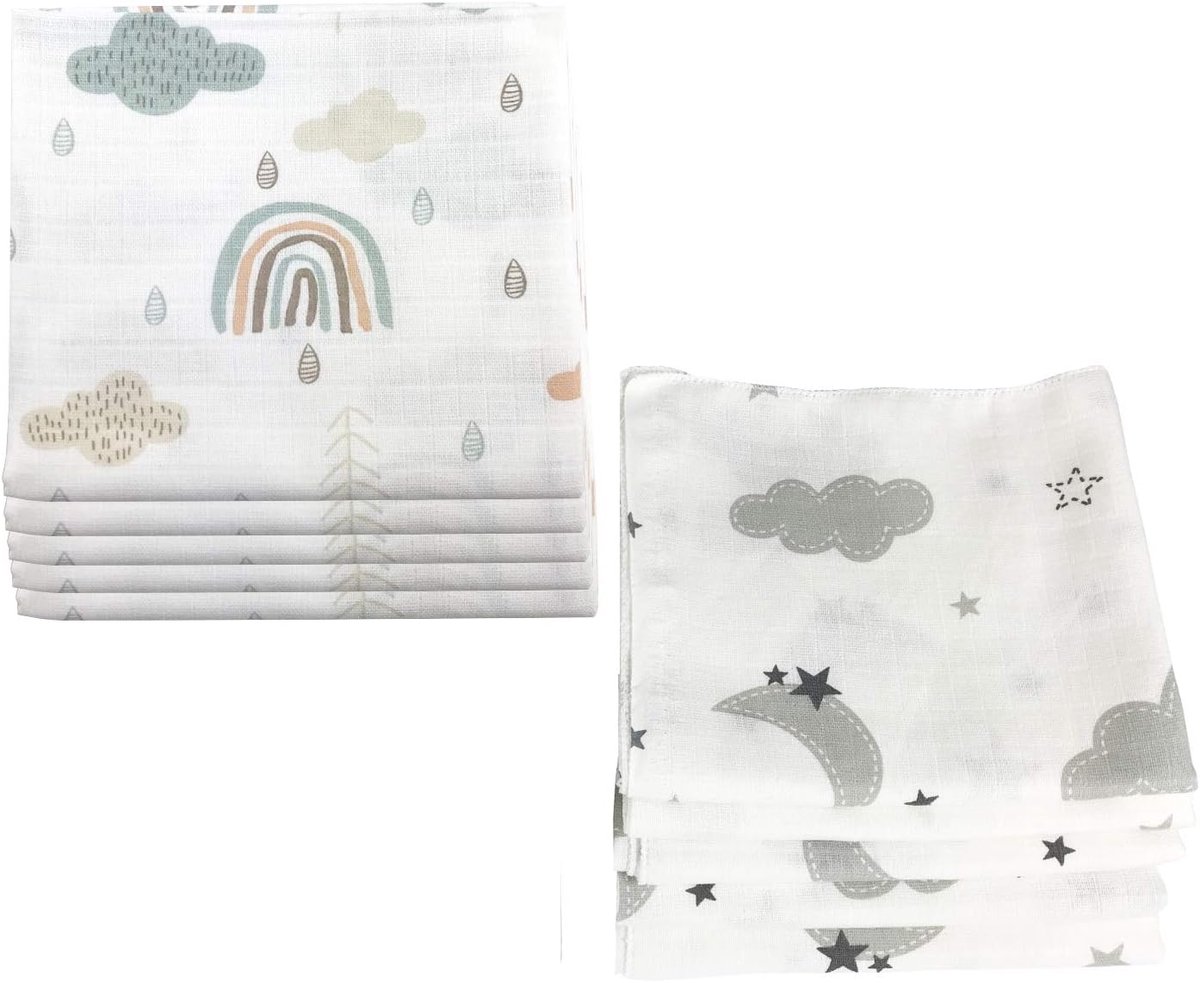 Image of 10x Spuugdoeken en Luiers Baby Katoen 80x70 cm - Öko-Tex Gecertificeerd | Multifunctioneel en Absorberend