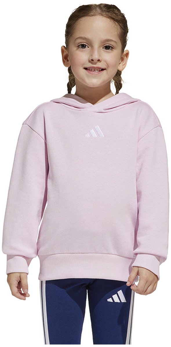 Adidas Essentials Small Logo Hoodie 3-4 Years Jongens Meisjes Roze