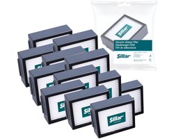 Sillar, set 12 stofzuigerfilters, HEPA filters, anti-allergeen, geschikt voor schoonmaakrobot iRobot Roomba serie E I J, E4, E5, E6, E7, Combo I5/I8/J5 PLUS, I3, I3+, I4, I4+, I5, I5+, vervanging, 5x6.5x2 cm