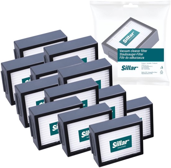 Twaalf Sillar stofzuigerfilters in verpakking en los