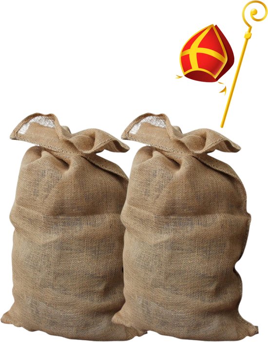 Sinterklaas Jute Zak Set van 2 - Stevig - 60 x 100 CM