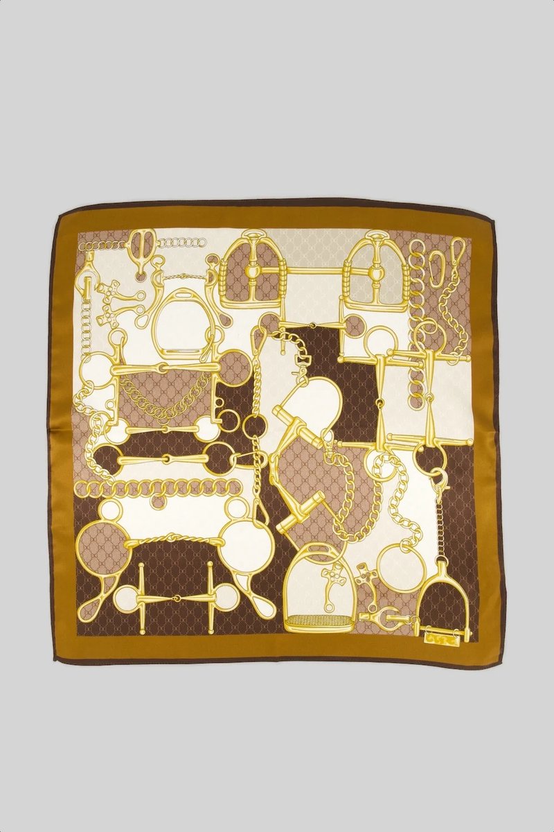 Sjaaltje -Taupe/ bruin -zijde -vierkant- 50 bij 50cm -voor je haar /hals / tas- trendy- Bandana