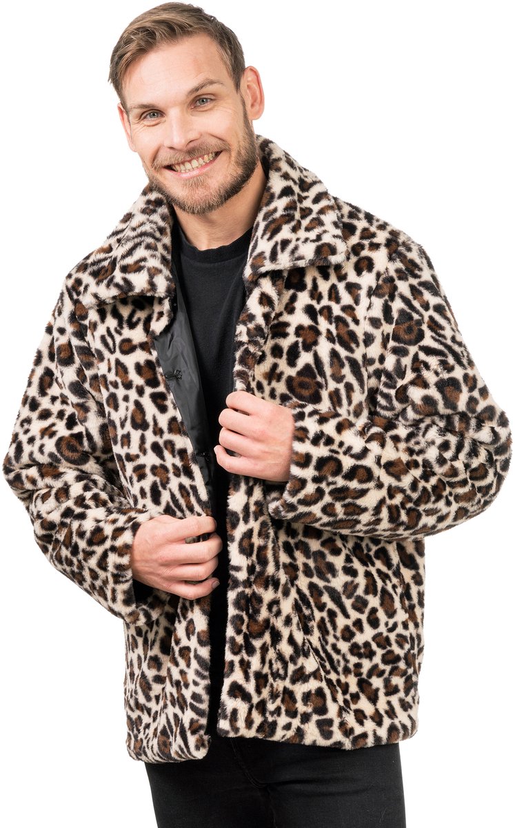 Luipaardprint Jas Heren - Maat L