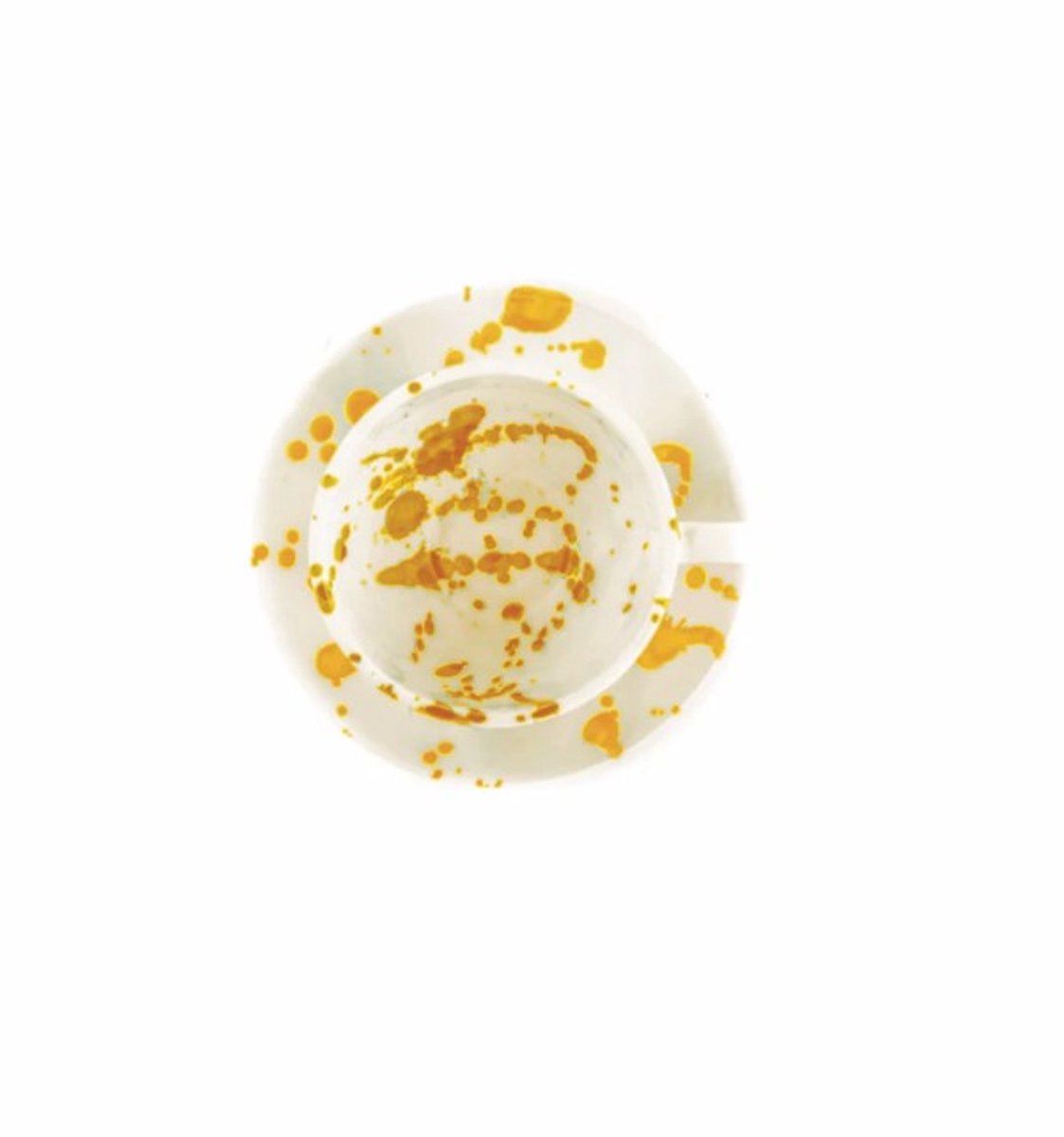 Val Pottery Foolish Cosy cappuccino kop en schotel gele spot