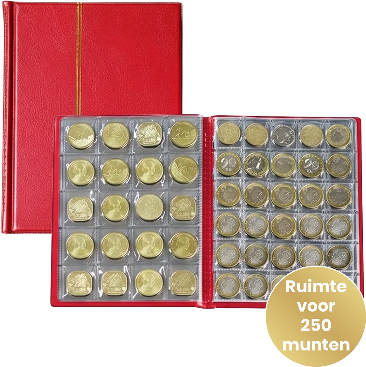 Nieuw ontwerp 250 vakken 10 pagina's Wereldmunten opbergmap Album Geld verzamel houder Boek kopen vanaf een prijs van 15