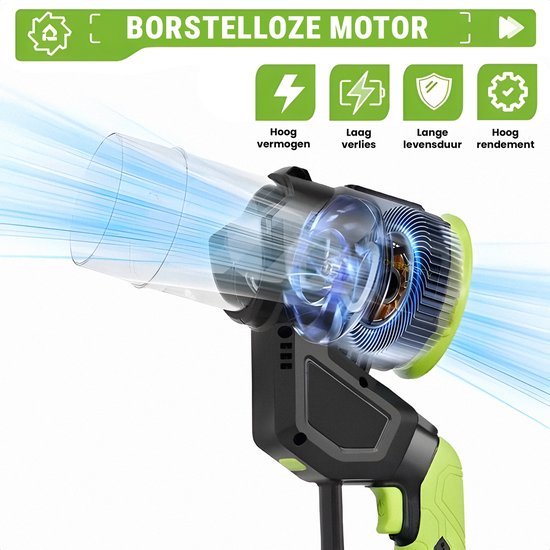 ONEGREEN - Multi Bladblazer - Verschillende Standen - 2 Verlengstukken - Compact & Lichtgewicht - 3 Snelheden - Incl. 2 Accu's van OneGreen — afbeelding 2