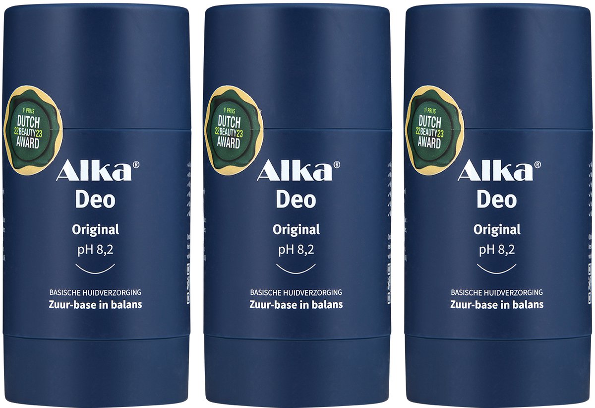 Alka® Deo 3 x 30 ml - Basische Deo pH 8,2 - Vegan & Natuurlijke en Gezonde Deodorant - 0% Aluminium - Deodorant Stick - Unisex