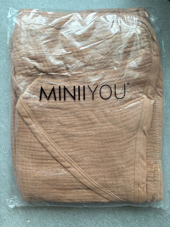 Hydrofiele Baby Badcape met Capuchon - Badponcho - 82x82 cm - Bruin - Handdoek - Afdroogdoek Baby - Wikkeldoek van Faso® — afbeelding 2