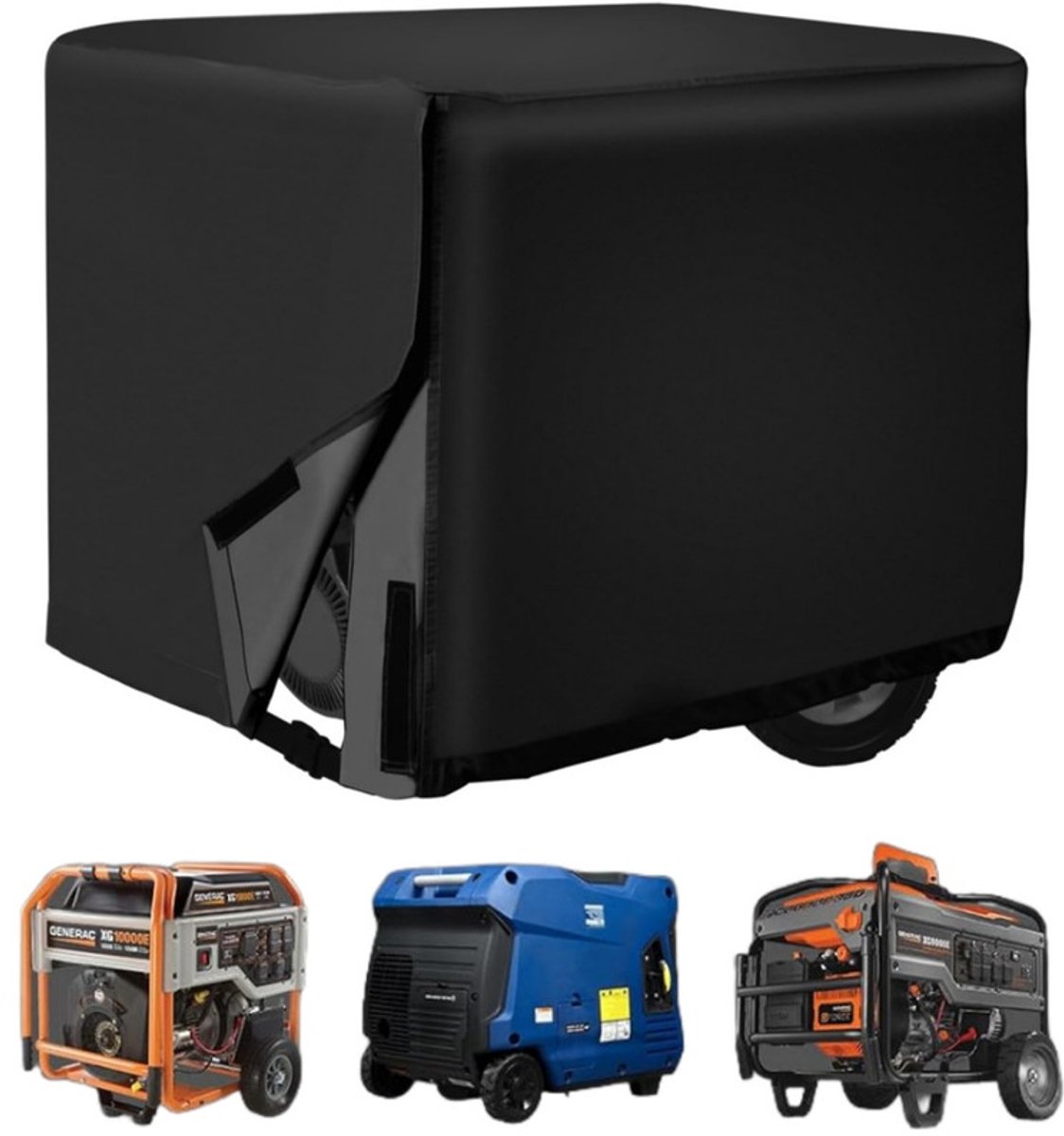 COOSOO Waterdichte universele generatorhoes Heavy Duty 600D elektrische generator buiten tuin patio opslag cover 96,5 x 78 x 76,2 cm - voor de meeste generatoren 3000-5000 Watt anti-UV stofdicht bruin