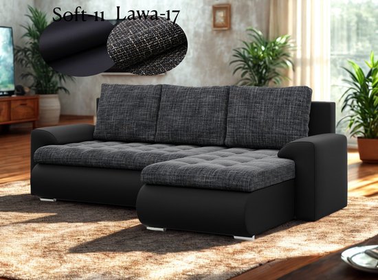 Canapé d'angle FORESTA---DROITE---Canapé-lit-Canapé d'angle avec 2x espace de rangement et fonction lit.230cm x 160cm