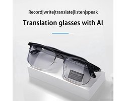 AI Slimme Vertaalbril met Bluetooth – Real-time Vertaling in 144 Talen | Draadloze Simultaanvertaler, Reishulpmiddel & Smart Glasses met Live Tolkfunctie